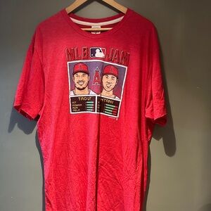 HOMAGE Red MLB Jam Trout & Ohtani Short Sleeve Tee sz XXL